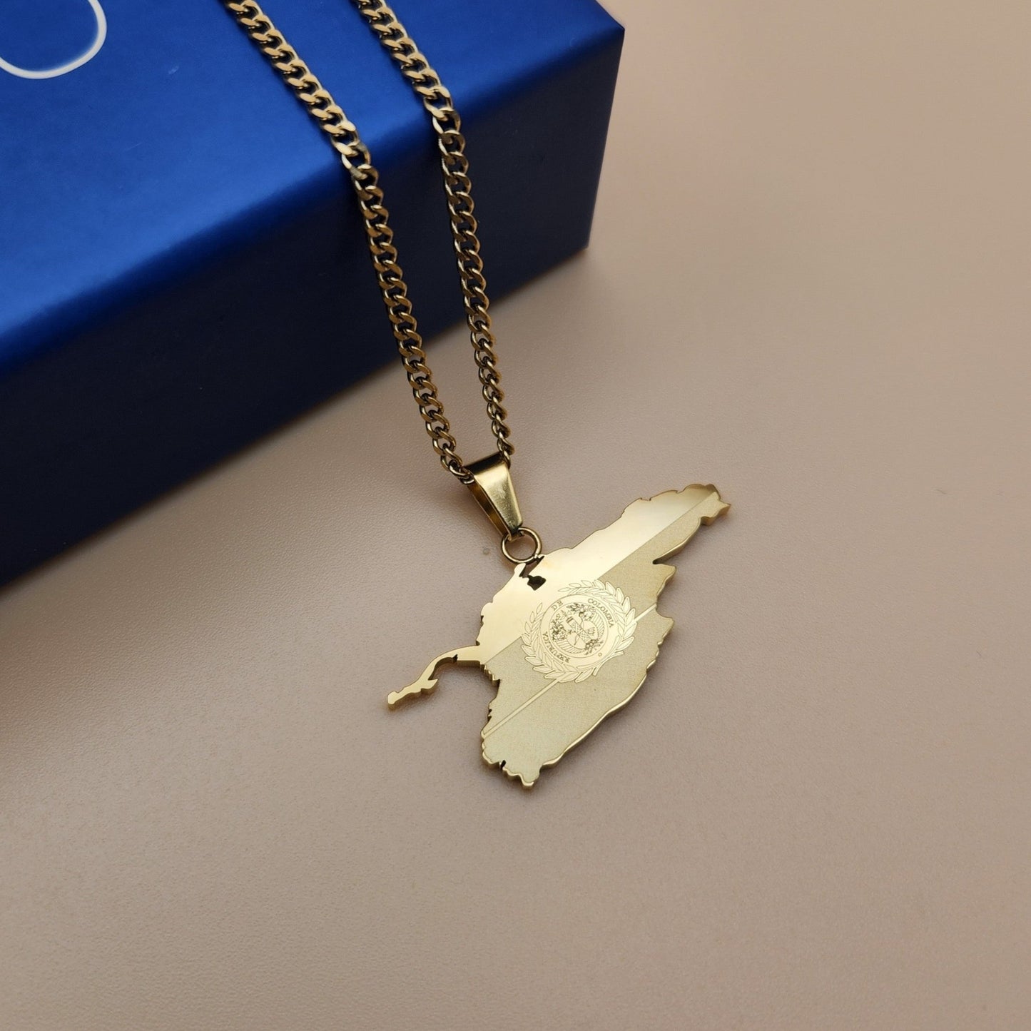 Colombia Country Map Necklace